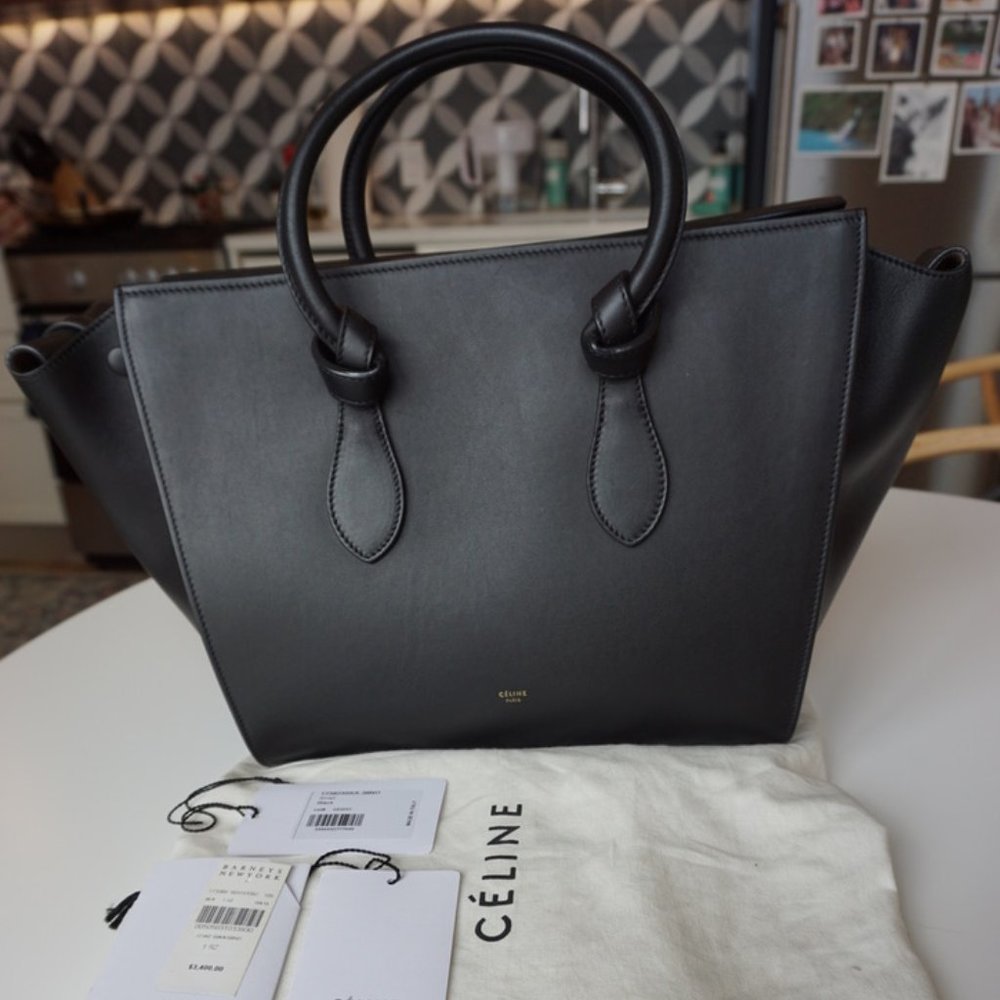 Phoebe Philo Céline Iconic Tie Tote in Black